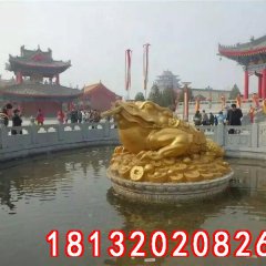金蟾銅雕，招財金蟾銅雕