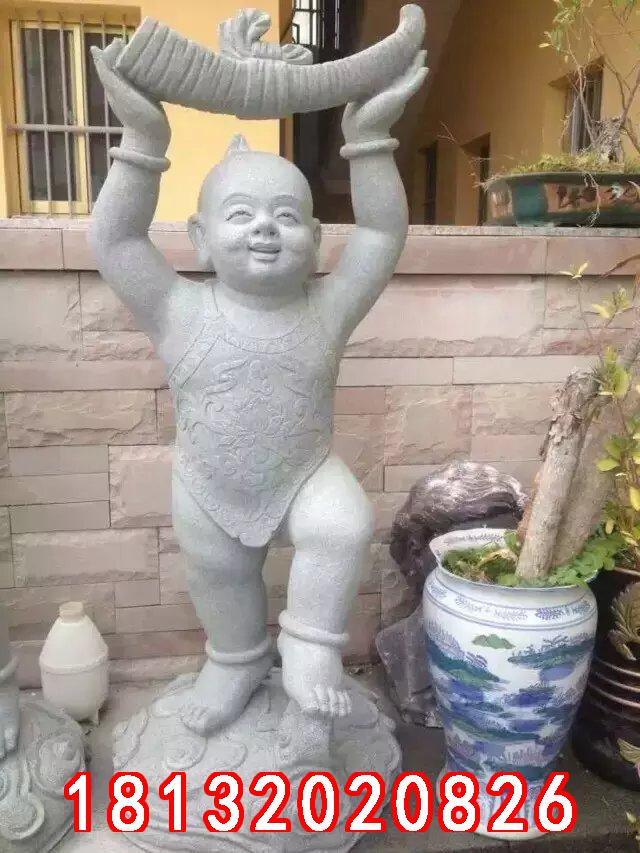 小孩石雕，善財(cái)童子石雕 (1)