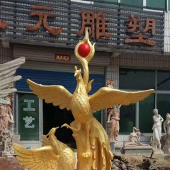 玻璃鋼鳳凰雕塑，玻璃鋼動(dòng)物雕塑