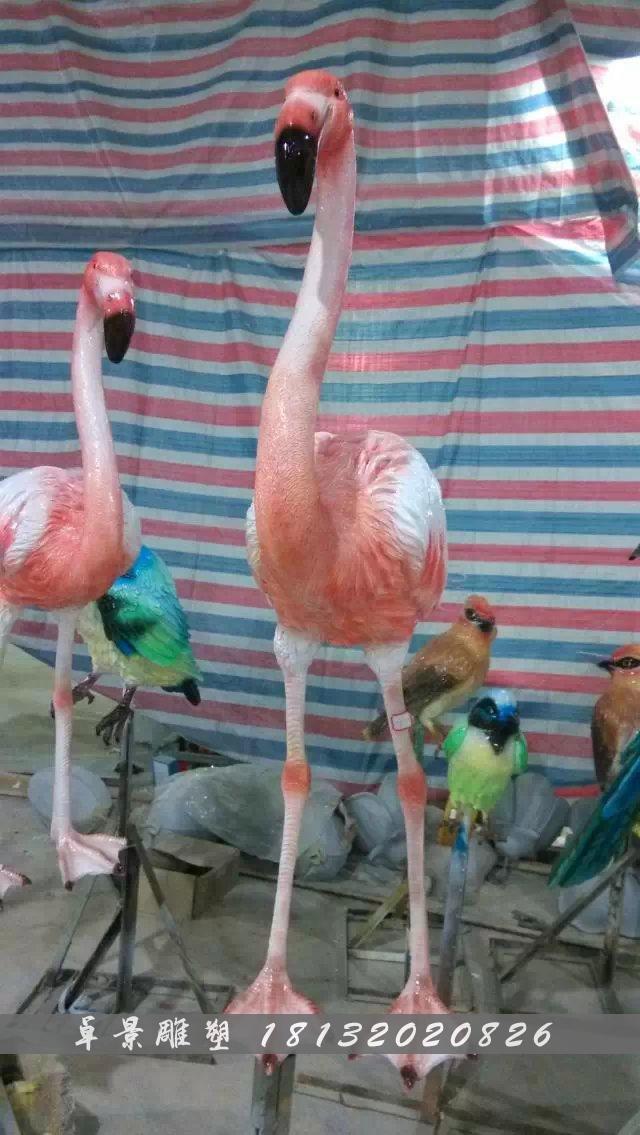 玻璃鋼火烈鳥雕塑，仿真火烈鳥雕塑