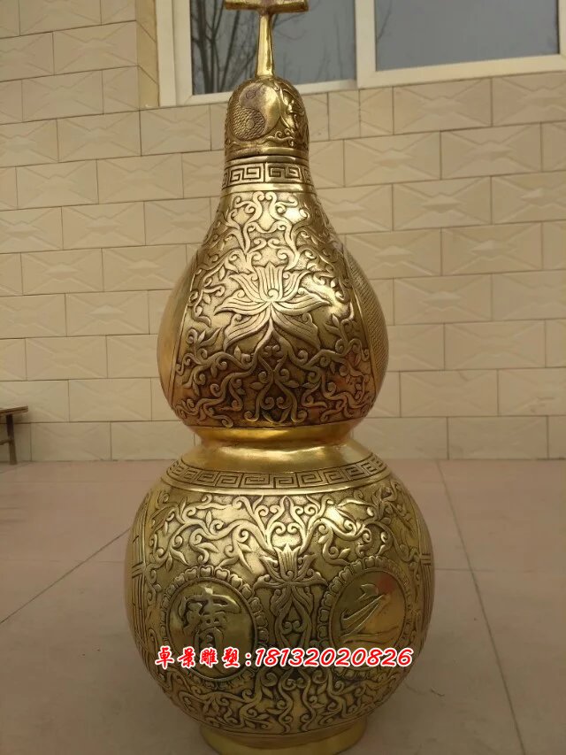 葫蘆銅雕，鑄銅葫蘆雕塑 (2)