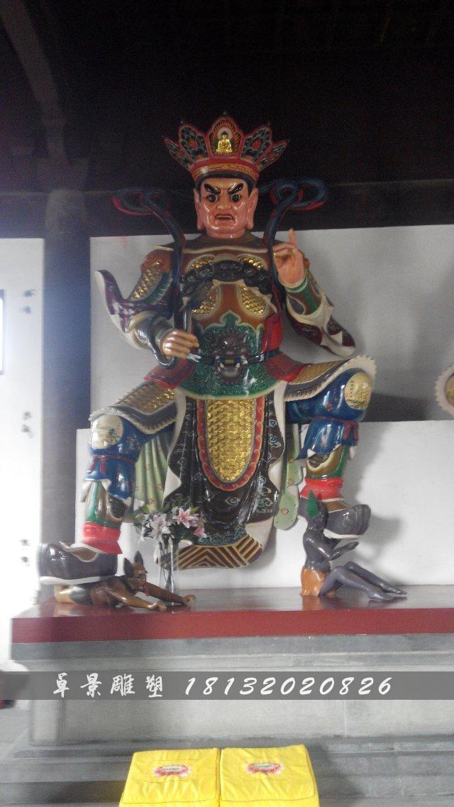 玻璃鋼四大天王雕塑，彩繪四大天王玻璃鋼雕塑 (2)