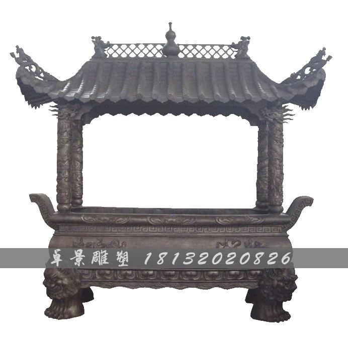 銅香爐，鑄銅香爐，銅方香爐 (2)