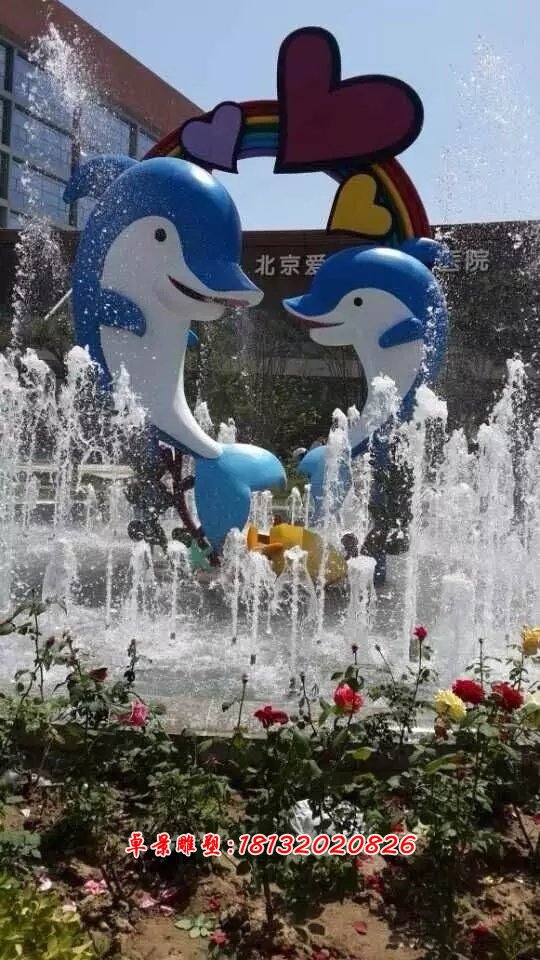 玻璃鋼海豚雕塑，仿真海豚雕塑