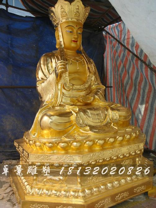 地藏王菩薩雕塑，貼金銅地藏王菩薩雕塑