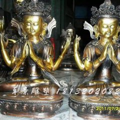 銅佛像，銅無量壽佛雕塑