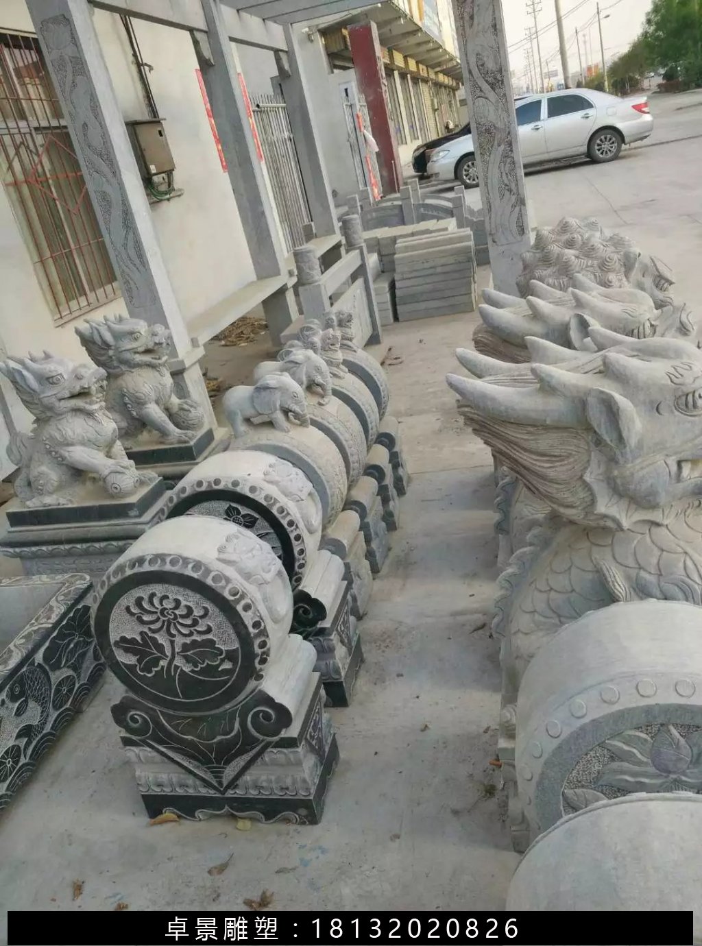 石抱鼓，石門墩，仿古石門墩 (2)