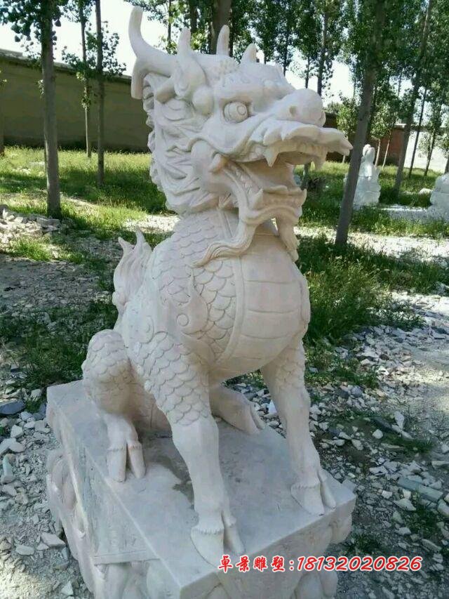 麒麟石雕，精雕麒麟雕塑 (2)