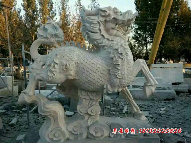麒麟石雕，精雕麒麟雕塑 (1)
