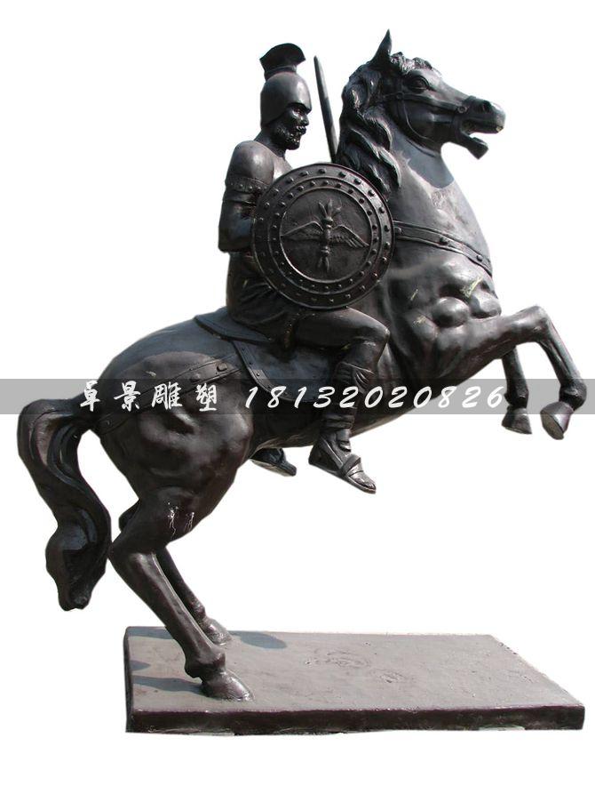 西方古典戰(zhàn)士銅雕，廣場古典人物雕塑