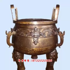 銅圓鼎雕塑，鑄銅圓鼎雕塑