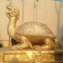 銅雕龍龜?shù)袼?，鑄銅龍龜
