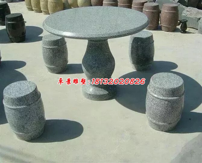 大理石桌子雕塑，大理石桌凳雕塑