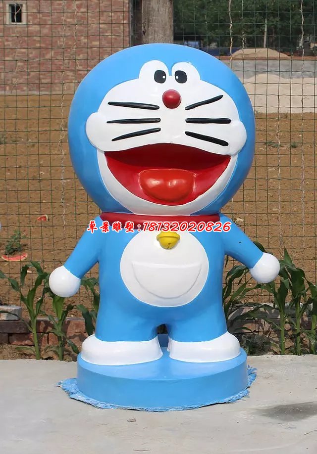 玻璃鋼機(jī)器貓雕塑，玻璃鋼卡通雕塑 (2)