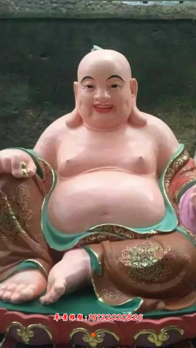 玻璃哈剛彩繪佛像,玻璃鋼彌勒佛(2)