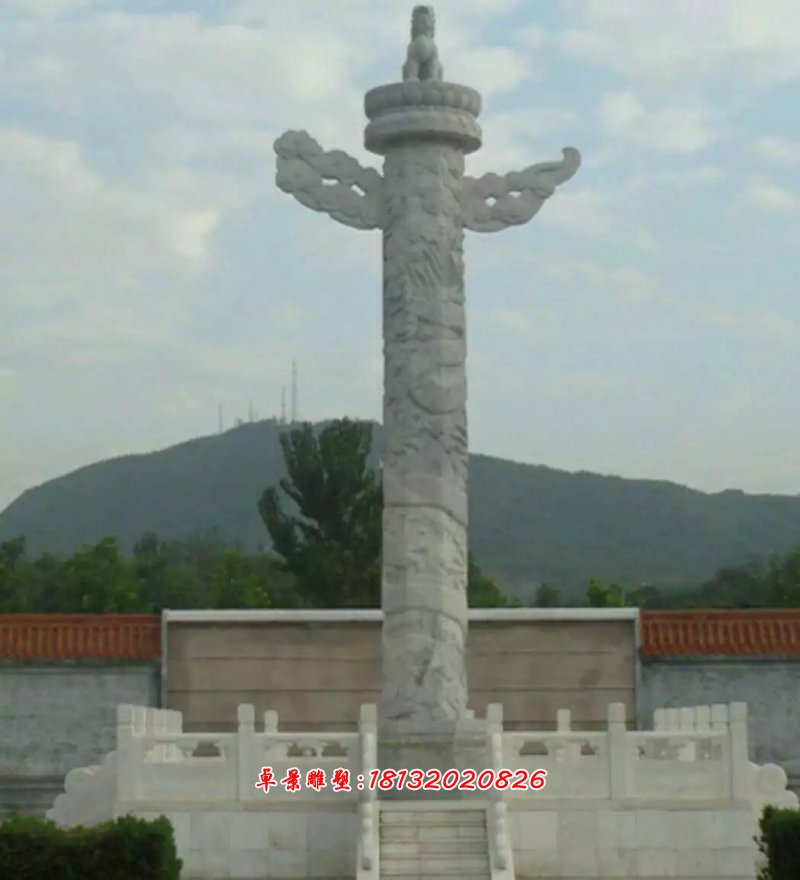 華表，石雕龍柱