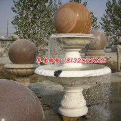 風(fēng)水球石雕，漢白玉風(fēng)水球