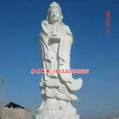 觀音菩薩石雕，漢白玉觀音菩薩雕塑，立式觀音菩薩雕塑