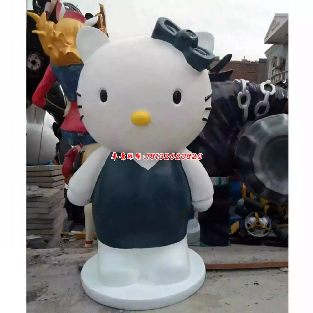 小貓玻璃鋼雕塑，卡通小貓雕塑 (1)