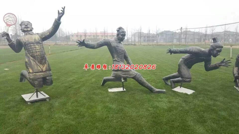 玻璃鋼兵馬俑雕塑，玻璃鋼仿銅人物雕塑 (1)