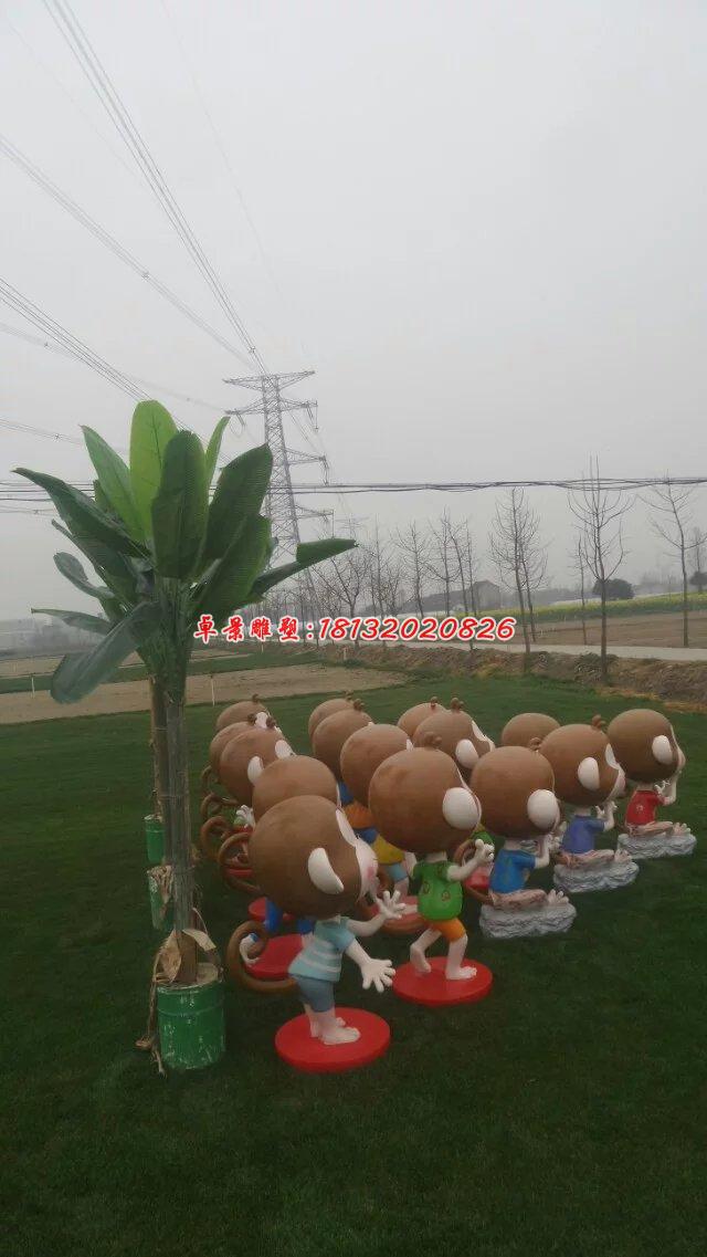 玻璃鋼小猴子雕塑，卡通動物雕塑(1)