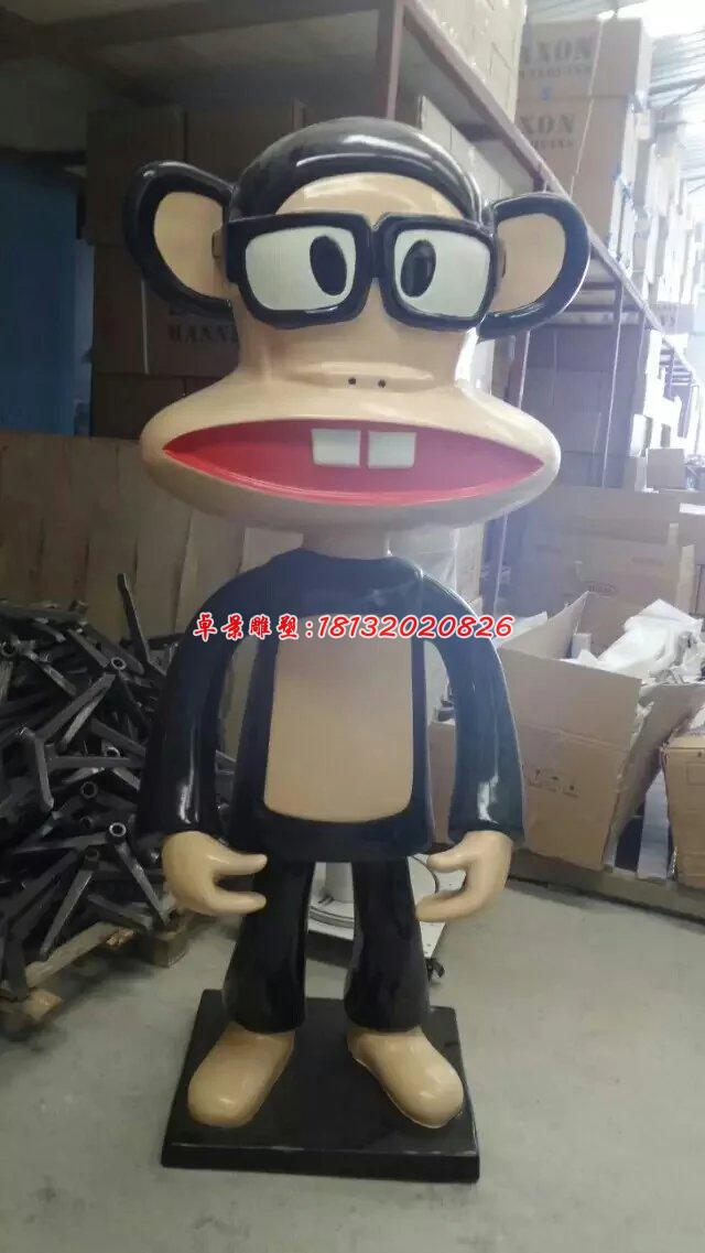 玻璃鋼大嘴猴雕塑，卡通動(dòng)物雕塑
