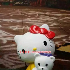玻璃鋼hello kitty雕塑，卡通玻璃鋼雕塑