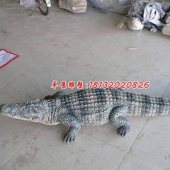 玻璃鋼鱷魚雕塑，玻璃鋼仿真雕塑