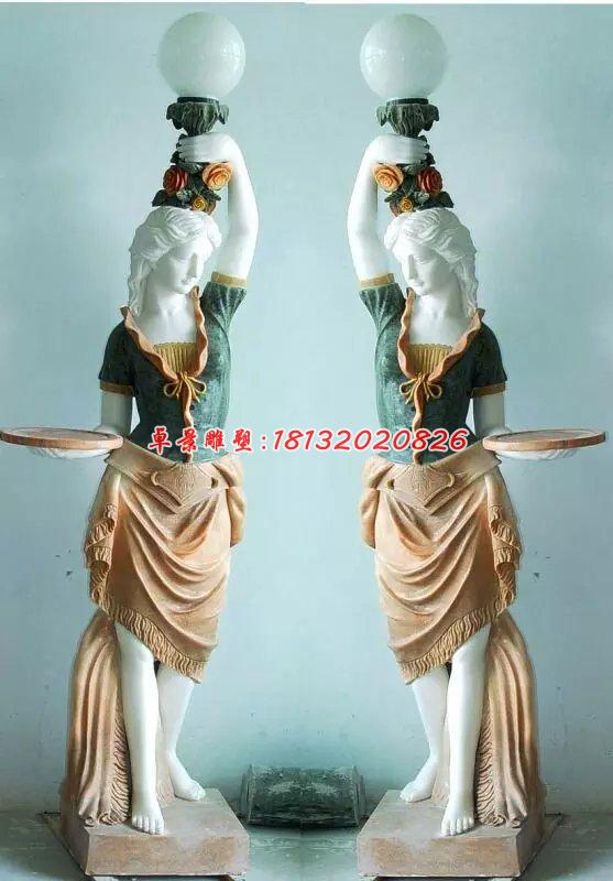 漢白玉石燈,西方人物石燈雕塑