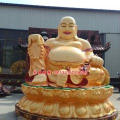 彌勒佛銅雕，銅雕彩繪雕塑