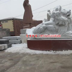 石雕獅子，大理石西洋獅雕塑