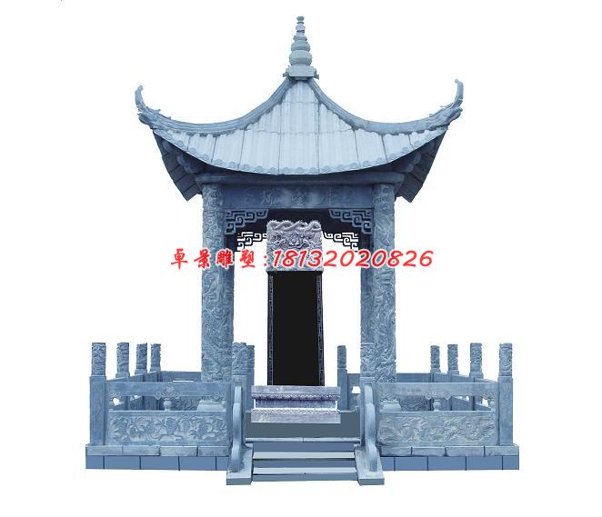 石雕涼亭，青石涼亭雕塑