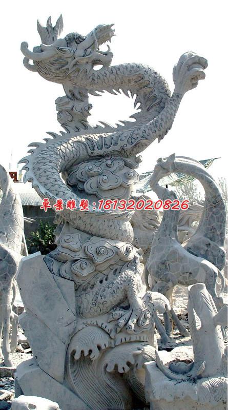 石雕龍雕塑，大理石龍雕塑
