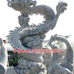 石雕龍雕塑，大理石龍雕塑