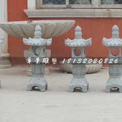 石燈，青石石燈雕塑