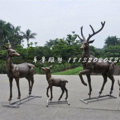 小鹿銅雕，公園動(dòng)物銅雕