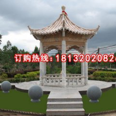 晚霞紅涼亭雕塑，公園涼亭雕塑