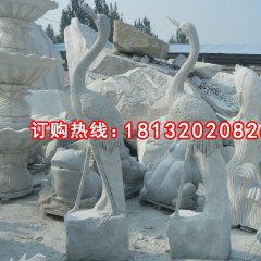 石雕仙鶴，大理石仙鶴雕塑