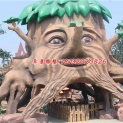 玻璃鋼大樹雕塑，卡通大樹雕塑