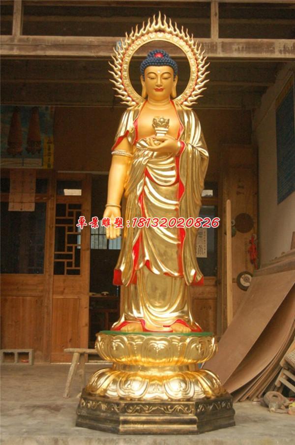 玻璃鋼如來佛雕塑，彩繪玻璃鋼佛像
