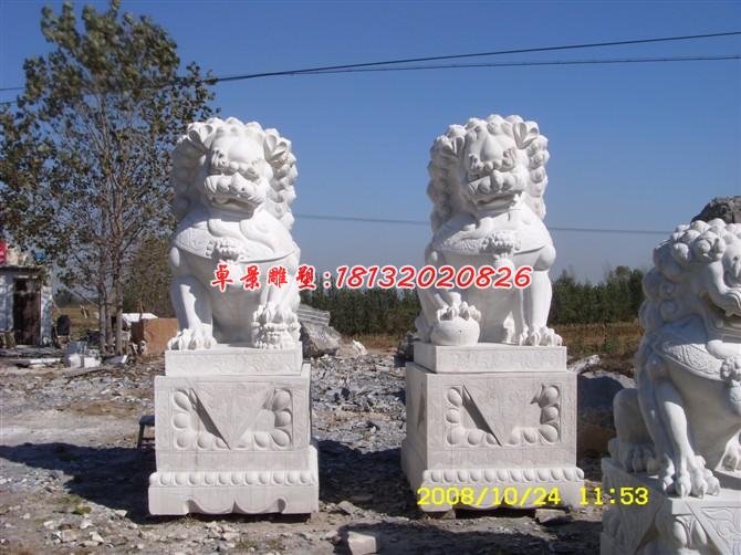 石雕獅子，漢白玉獅子雕塑
