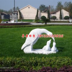 喂食石雕，公園動物石雕，景觀石雕
