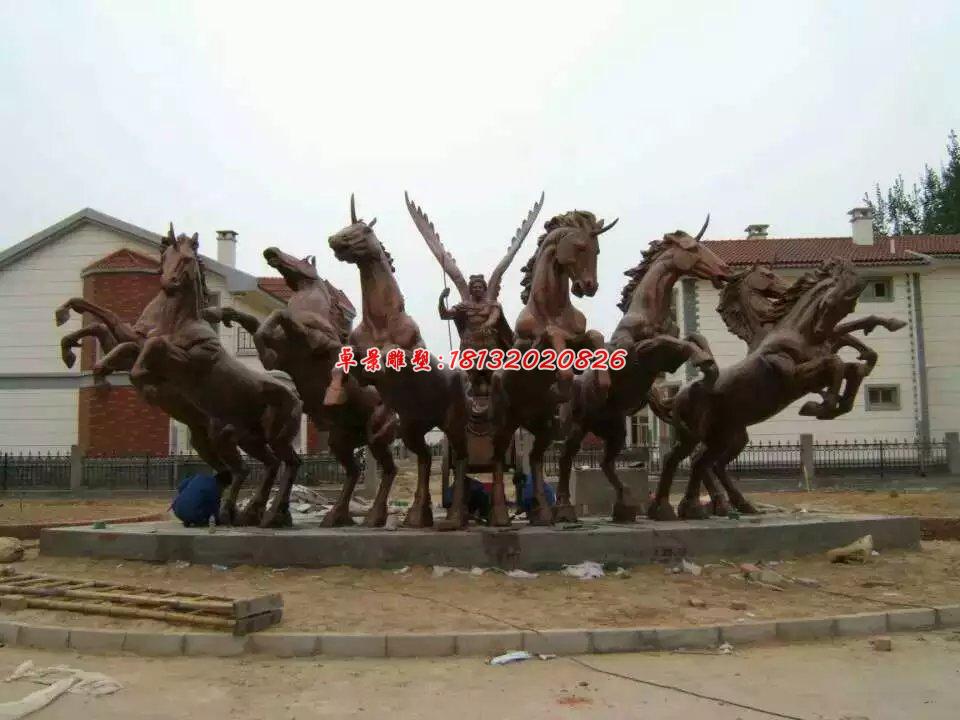 阿波羅戰(zhàn)車銅雕，廣場景觀雕塑