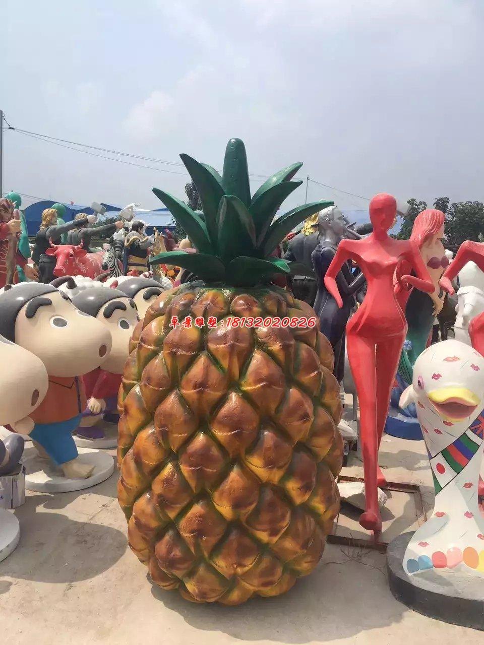 玻璃鋼菠蘿雕塑，玻璃鋼仿真雕塑