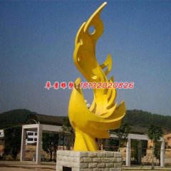 不銹鋼鳳凰雕塑，抽象鳳凰雕塑