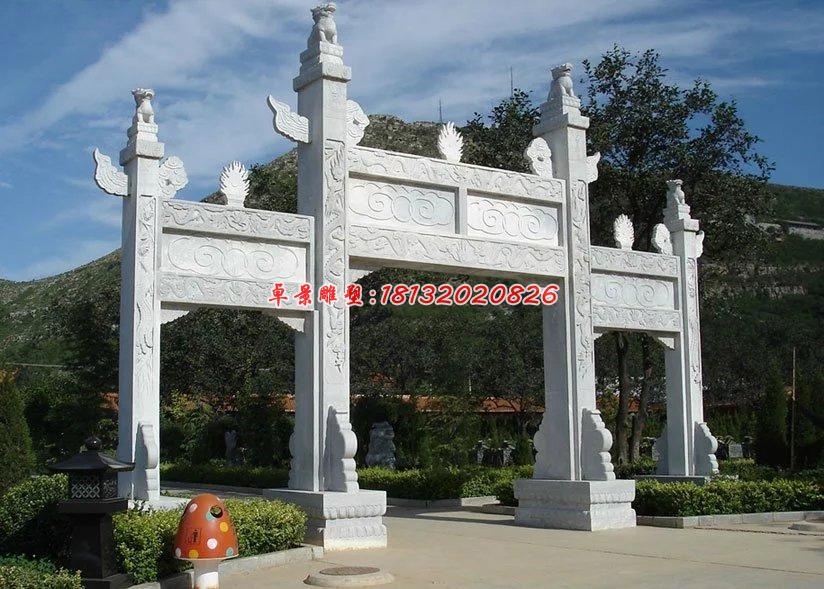 石雕牌坊，大理石牌坊，標(biāo)志牌坊雕塑 (3)