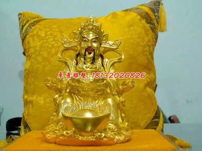 財(cái)神銅雕,貼金銅財(cái)神雕塑 (1)