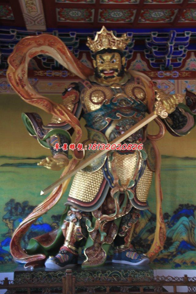 玻璃鋼四大天王雕，玻璃鋼彩繪神仙雕塑 (1)