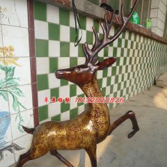 玻璃鋼小鹿雕塑，玻璃鋼動物雕塑