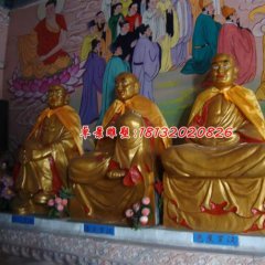玻璃鋼十八羅漢雕塑，貼金十八羅漢雕塑